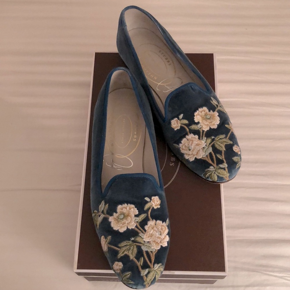 Rosebud Velvet Smoking Loafers (Ink)